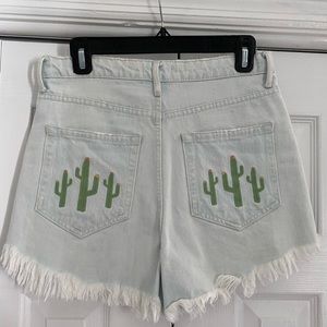 Show Me Your Mumu White Wash Denim Shorts - Size 28